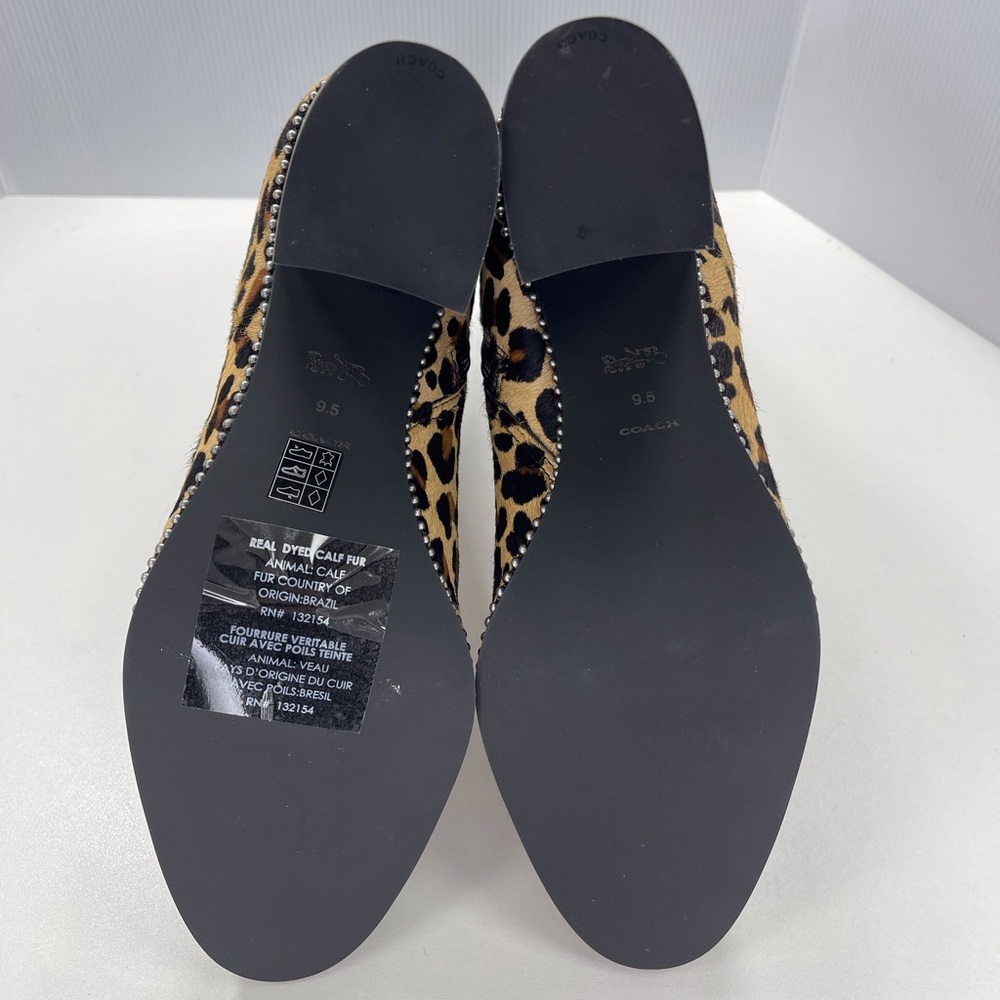 Coach Drea Bootie Haircalf Leopard Print Calf Hair Ankle Boots, Size 9.5 Shoes - Picture 8 of 11